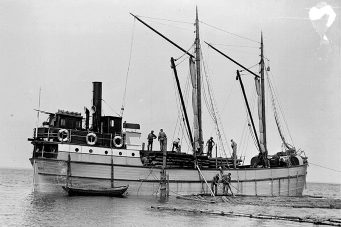 5835 SS Ragnhild lastar timmer vid Kullen Frugården.jpg